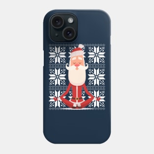 Yoga Santa meditating Ugly Christmas Sweater Design Phone Case