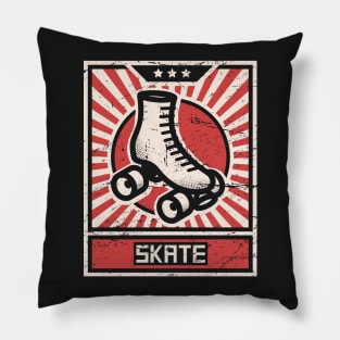 SKATE | Roller Skating Propaganda Poster Pillow