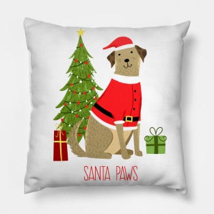 Santa Paws Dog Lover Christmas Cute Dog Santa Outfit Pillow