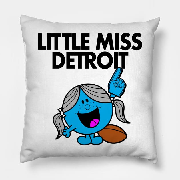 Little Miss Detroit Pillow by unsportsmanlikeconductco