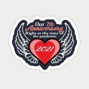 7th Anniversary pandemic 2021 winged heart Magnet