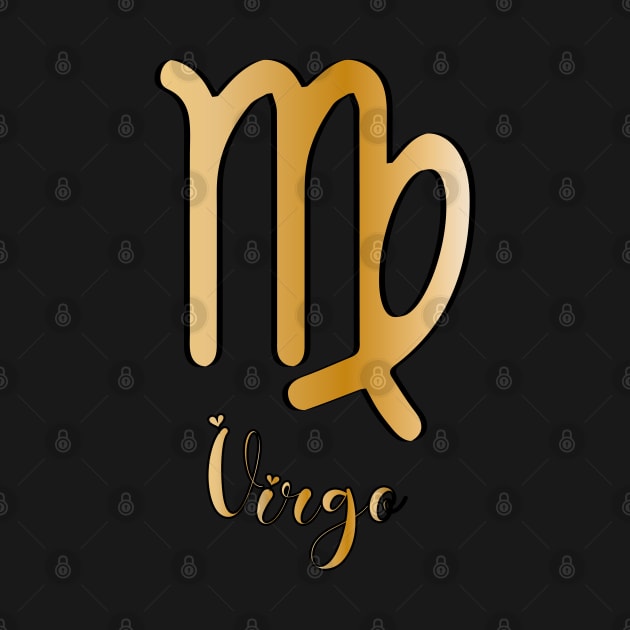 Virgo Zodiac Sign golden by Symbolsandsigns