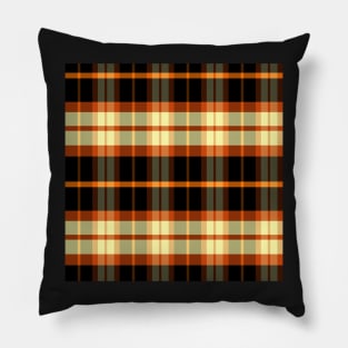 Autumn Aesthetic Ossian 1 Hand Drawn Textured Plaid Pattern Pillow