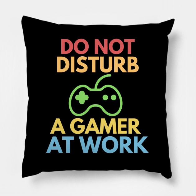 Do not disturb a gamer at work! Pillow by mksjr