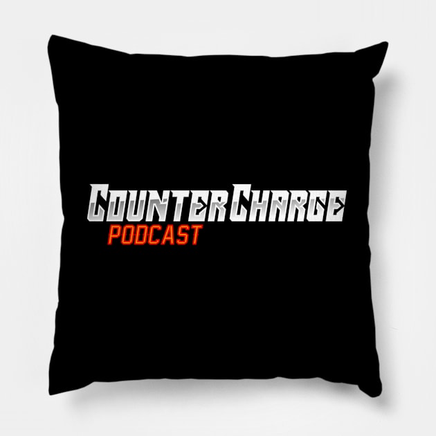 Text Logo Pillow by CounterChargePodcast