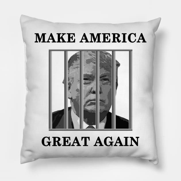 Trump Behind Bars Pillow by topher