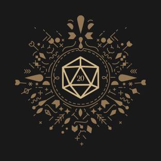 Polyhedral D20 Dice Abstract Emblem Tabletop RPG T-Shirt