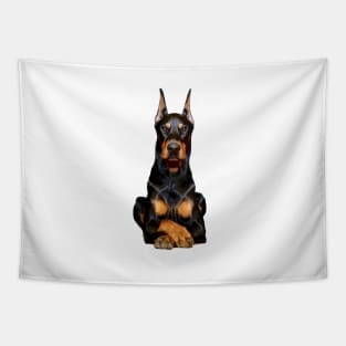 Doberman Guards Me - Dobermann Pinscher Dog Tapestry