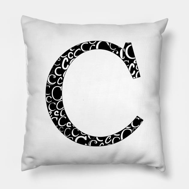 C Filled - Typography Pillow by gillianembers