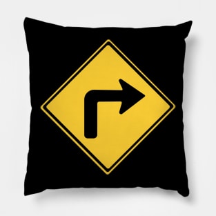 Shape Turn Right Turn Warning Sign Pillow