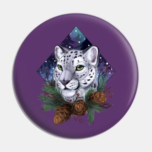 Snow leopard Pin