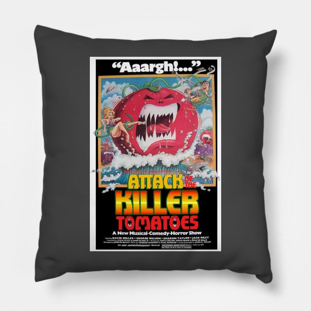 Attack of The Killer Tomatoes Pillow by Bugbear