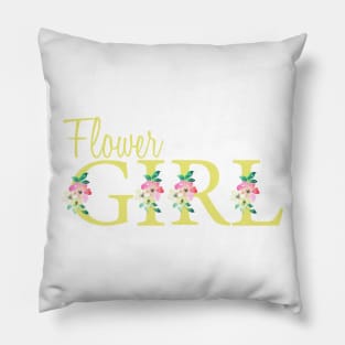 Flower girl design in yellow Pillow