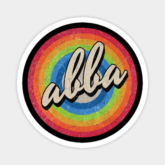 Vintage Style circle - abba Magnet by henryshifter