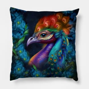 The elegance of the peacock Pillow