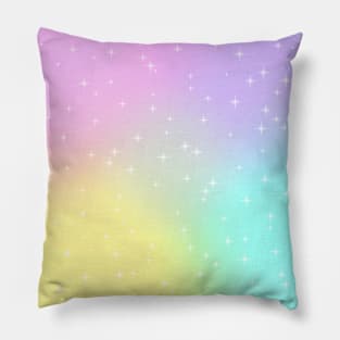 Kawaii Magical sparkle pastel gradient Pillow