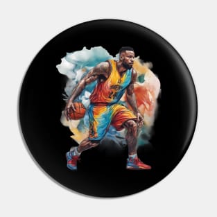 Basketball Art Pin