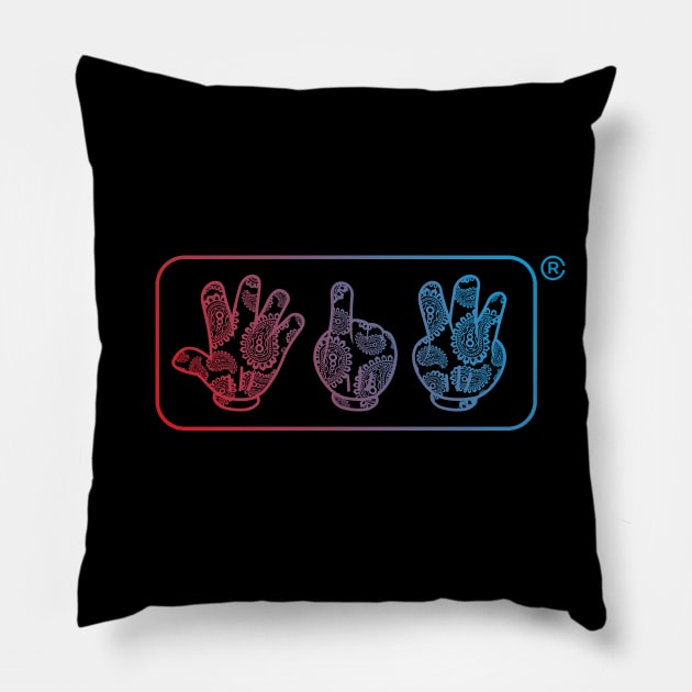 513 Hand Signs Pillow by madebyrobbycee