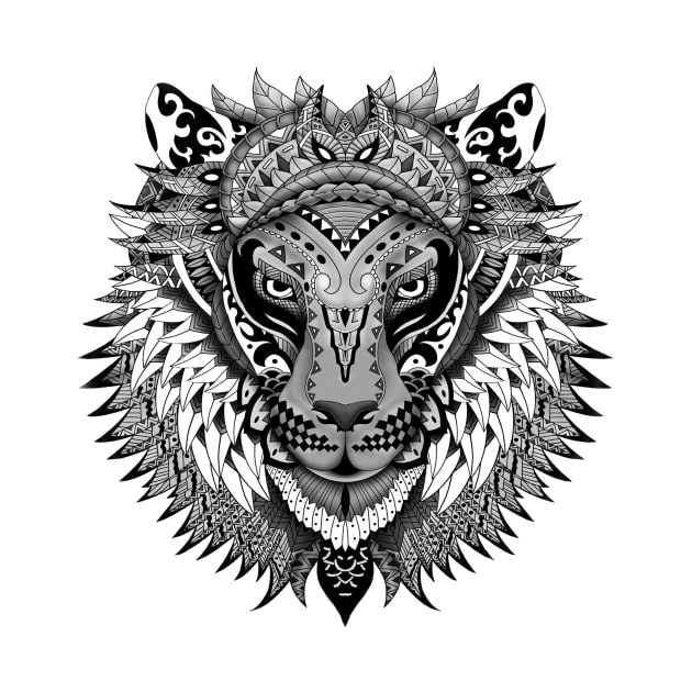 Aztec lion mandalas art pattern by Dezigner007