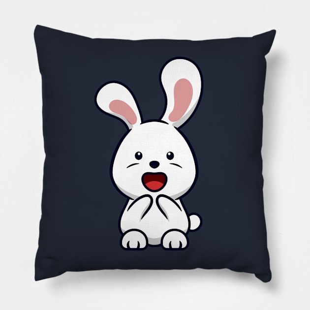 cute bunny cartoon Pillow by garistipis