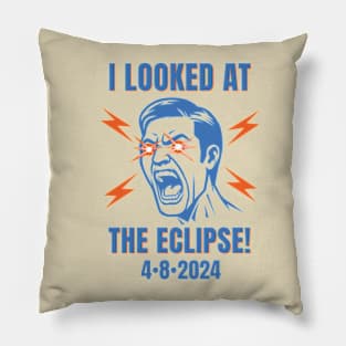 Retro I Looked At Eclipse 2024 Gift Pillow