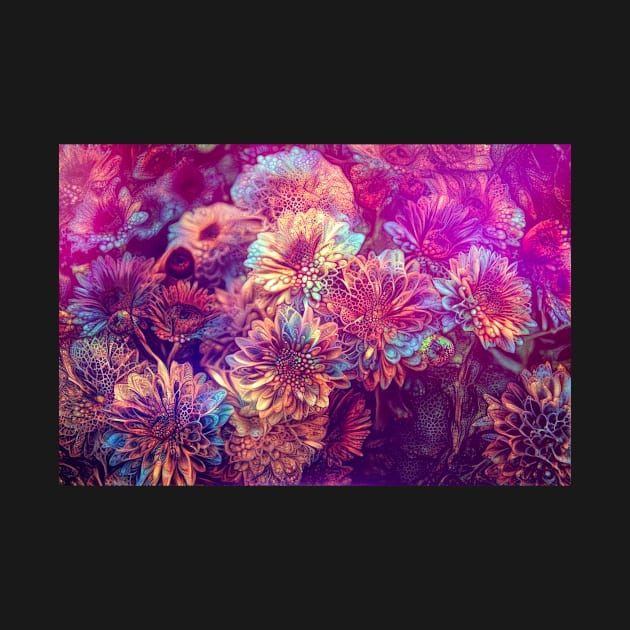 Fractal glowing flowers by redwitchart