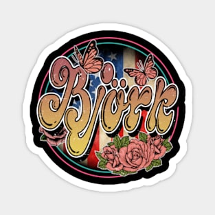 Flowers Graphic Woman Proud Name 70s 80s 90s Vintage Styles Magnet