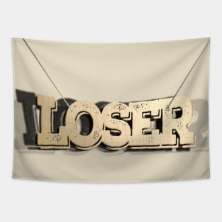 Loser - Funny Typographic Wooden Necklace Design Tapestry