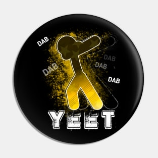Yeet Dab - Dabbing Trendy Dance Emote Meme - Autumn Fall Kids Teens  - Stickman Yellow Gold Pin