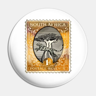 African Cheetah Baobab Stamp Pin