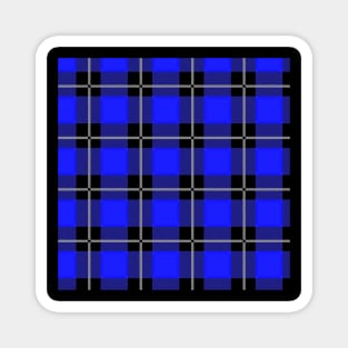 Blue and Black Flannel-Plaid Pattern Magnet