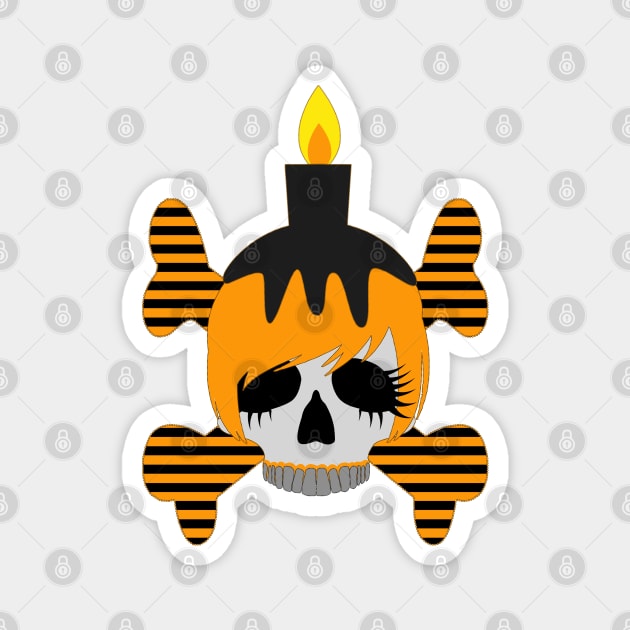 Skull with a Candle Magnet by Nuletto