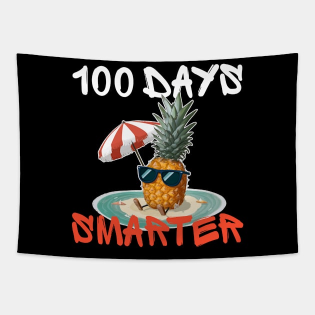 100 days smarter - Pineapple Tapestry by Qrstore