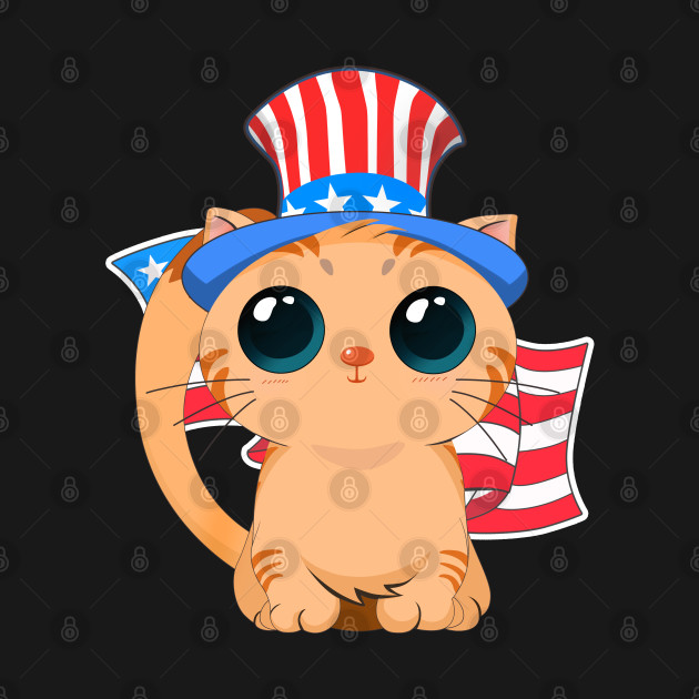 Disover Patriot Cute Cat American Independence Day - Independence Day - T-Shirt