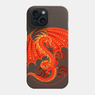 Illustration of fantastic red dragon. Phone Case