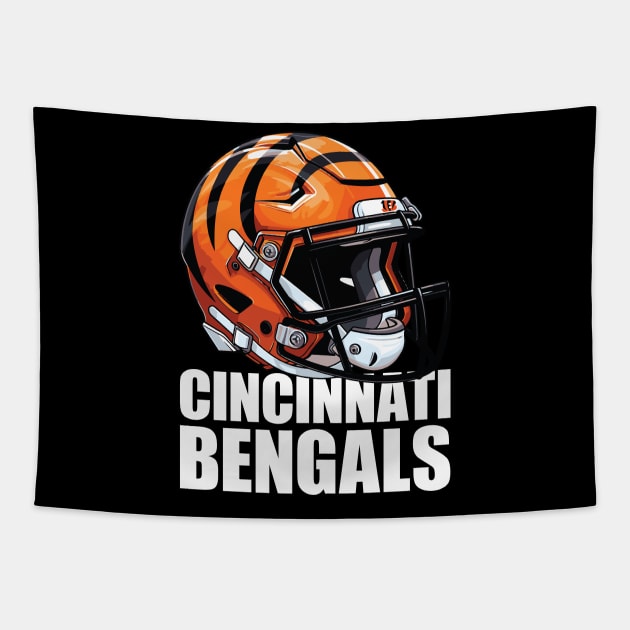 Cincinnati Bengals Helmet Tapestry by vectrus