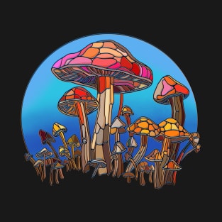 Stained glass mushrooms T-Shirt