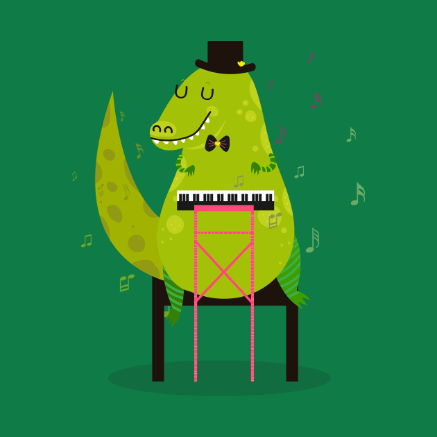 Pianist dinosaur by Mjdaluz