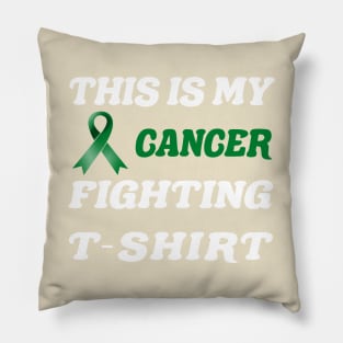 liver Cancer emerald Ribbon Fighting Pillow