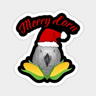 African Grey Parrot Holiday Christmas Santa Magnet