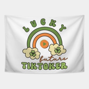 Lucky Future Tiktoker for Kids, St. Patricks Day Kids Gift, Future Tiktoker, Lucky Shamrock, Rainbow Lucky Future Tiktoker Kids Tapestry