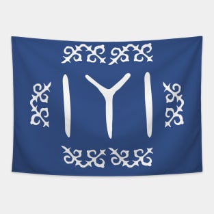 White Kayi Tribe Flag Symbol from Dirilis/Resurrection Ertugrul Tapestry