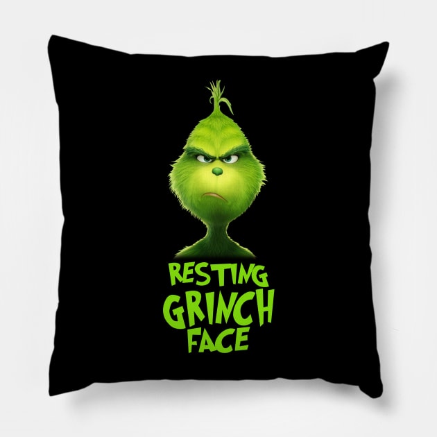 Funny Grinch Christmas Grinch Funny Gift Grinchmas Grinch Lovers Pillow by Archer Expressionism Style