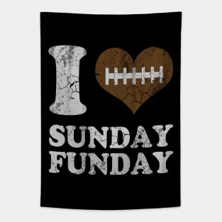 I Love Sunday Funday Football Tapestry