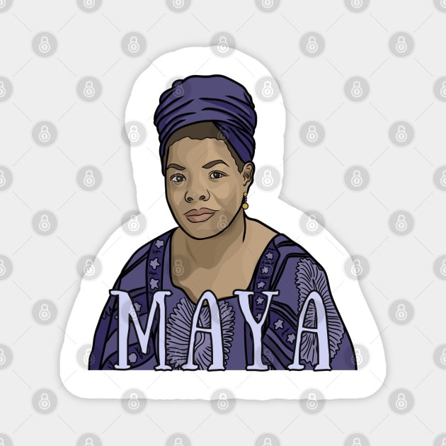 Maya Angelou Portrait Magnet by History Tees