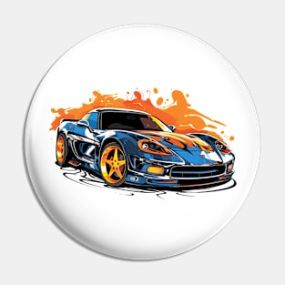 Racing Car Illustration Pin