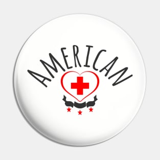 AMERICAN HEART BLACK 1 Pin