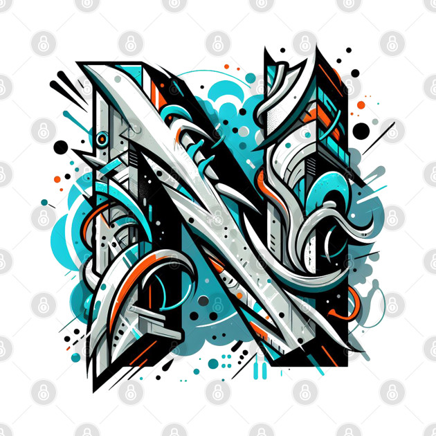 Letter N design graffity style by grappict