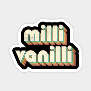 Vintage Milli Rainbow Letters Distressed Style Magnet