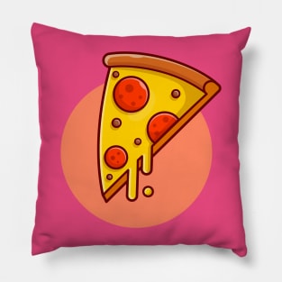 Pizza Melted Cartoon Vector Icon Illustration Pillow